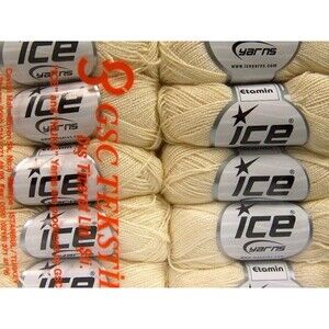 New Ice Yarns Etamin Cream Superfine Sock Acrylic Yarn 10 Skeins